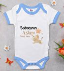 BK Kids Kişiye Özel Mavi Bebek Body Zıbın - Model 12