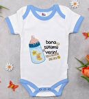 BK Kids Kişiye Özel Mavi Bebek Body Zıbın - Model 21