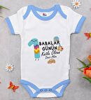 BK Kids Kişiye Özel Mavi Bebek Body Zıbın - Model 29