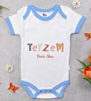 BK Kids Kişiye Özel Mavi Bebek Body Zıbın - Model 59