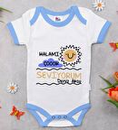 BK Kids Kişiye Özel Mavi Bebek Body Zıbın - Model 95