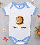 BK Kids Kişiye Özel Mavi Bebek Body Zıbın - Model 109