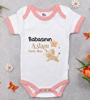 BK Kids Kişiye Özel Pembe Bebek Body Zıbın - Model 12