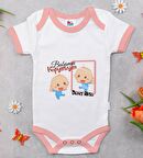 BK Kids Kişiye Özel Pembe Bebek Body Zıbın - Model 18