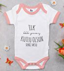 BK Kids Kişiye Özel Pembe Bebek Body Zıbın - Model 33