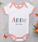 BK Kids Kişiye Özel Pembe Bebek Body Zıbın - Model 60