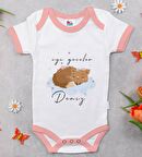 BK Kids Kişiye Özel Pembe Bebek Body Zıbın - Model 129