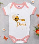 BK Kids Kişiye Özel Pembe Bebek Body Zıbın - Model 171