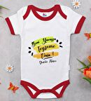 BK Kids Kişiye Özel Beni Yavaşça Teyzeme Verin Tasarımlı Kırmızı Bebek Body Zıbın-1