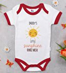 BK Kids Kişiye Özel Daddy's Little Sunshine Tasarımlı Kırmızı Bebek Body Zıbın-1