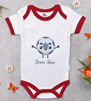 BK Kids Kişiye Özel Futbol Tasarımlı Kırmızı Bebek Body Zıbın-1