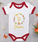 BK Kids Kişiye Özel Harfli İsimli Kırmızı Bebek Body Zıbın-1