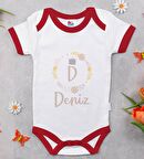 BK Kids Kişiye Özel Harfli İsimli Kırmızı Bebek Body Zıbın-2