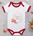BK Kids Kişiye Özel Çiçek Tasarımlı Kırmızı Bebek Body Zıbın-21