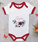 BK Kids Kişiye Özel Çiçek Tasarımlı Kırmızı Bebek Body Zıbın-25