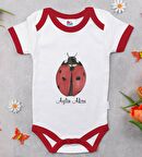 BK Kids Kişiye Özel Uğur Böceği Tasarımlı Kırmızı Bebek Body Zıbın-3
