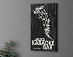 BK Gift Kişiye Özel Kabartma Tasarımlı Siyah (Ebony) Ahşap Karaoke Bar Tabelası, Home Bar Tabela, Rustik Ev Dekorasyonu, Duvar Dekoru-4