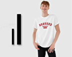 BK Gift Harvard Tasarımlı Erkek Beyaz T-shirt, Arkadaşa Hediye, Doğum Günü Hediyesi, Trend Tişört, Sevgili Hediyesi-1