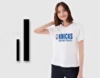 BK Gift Knicks Basketball Tasarımlı Kadın Beyaz T-shirt, Arkadaşa Hediye, Doğum Günü Hediyesi, Trend Tişört, Sevgili Hediyesi-1