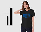 BK Gift Boston Tasarımlı Kadın Siyah T-shirt, Arkadaşa Hediye, Doğum Günü Hediyesi, Trend Tişört, Sevgili Hediyesi-1