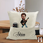 BK Gift Kişiye Özel Rock And Roll Karikatür Tasarımlı Organizer Kumanda ve Atıştırmalık Cepli Sarı K