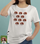 BK Gift Kişiye Özel Evcil Hayvan Tasarımlı Kadın Beyaz Tişört-10, Sevgiliye Hediye, Arkadaşa Hediye, Trend T-Shirt