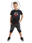 Uzay Roketi Erkek Çocuk T-shirt Kapri Şort Takım