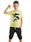 Sharks Erkek Çocuk T-shirt Kapri Şort Takım