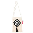 Baghashtag Siyah Desen El İşlemeli Kanvas Telefon Çantası