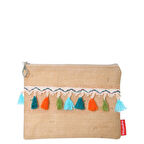 Baghashtag Renkli Pon Pon Püsküllü Jüt Clutch Bez Çanta