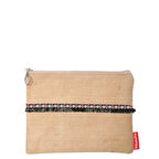 Baghashtag Minimal Siyah Fosfor Püsküllü Jüt Clutch Bez Çanta