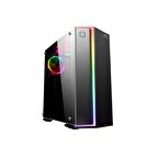 PowerBoost VK-G3906S USB 3.0 Siyah Rainbow RGB Fan Strip Kasa (PSU Yok)