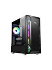 PowerBoost VK-G3701B 550w 80+ USB 3.0 ATX, ARGB Fan, Mesh+Stirp Siyah Kasa