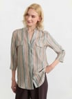 Selen Yeşil Kadın Çizgili Standart Fit Bluz 26YSL8471