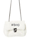 Baghashtag Beyaz Siyah Mini Peluş Çanta