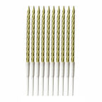 Mum 14 CM 10lu burgulu metalik simli ALTIN GOLD