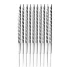 Mum 14cm 10lu Burgulu Metalik Simli Gümüş