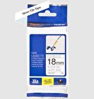 Tonersepeti Brother TZe-FX241 18mm Beyaz üzerine Siyah Esnek Orjinal Laminasyonlu Etiket