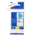 Brother TZe-S261 Beyaz üzerine Siyah Güçlü Yapışkanlı Laminasyonlu Muadil Etiket