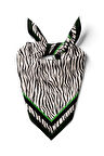 Kadın Siyah Beyaz Zebra Desenli 50x50 Bandana HYL DG01282-22