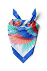 %100 İpek Kadın Desenli Bandana 80x80