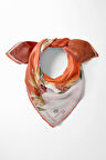 %100 İpek Kadın Desenli Bandana 80x80