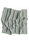 Twill Zincir Desenli Koyu Mint Yeşili Renkli 90x90 Eşarp (İpek İçermez) Kenar Dikiş Şekli El Dikişli