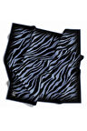 Twill Zebra Desenli İndigo Renkli 90x90 Eşarp (İpek İçermez) Dikim Şekli : El Dikişi