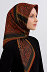 Vissona Tivil İpek Eşarp 17080 - 8 - 0014 - 0014 Bordo Etnik Desen