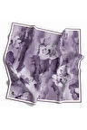 Twill Batik Desenli Lila Renkli 90x90 Eşarp (İpek İçermez) Dikim Şekli : El Dikişi
