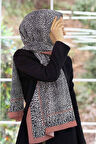 LÜKS MEDİNE İPEĞİ LEOPAR DESENLİ TABA RENKLİ 75X195 KIRIŞMAZ ŞAL MOSS KREP DİKİŞ TİPİ İTALYAN DİKİŞLİ