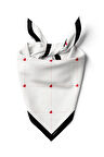 A50 Kadın Kare Kalp Desenli Bandana 50x50 DG0268-22