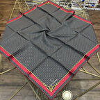 Minik Motif Desenli %100 Twill İpek Eşarp - 60960