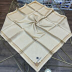 Minik Motif Desenli %100 Twill İpek Eşarp - 60960